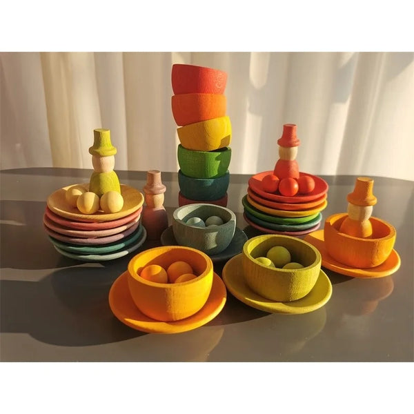 Montessori Rainbow Sorting Bowls Set