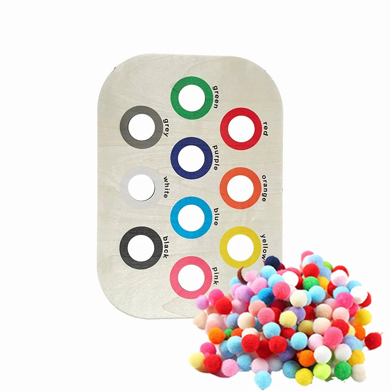 Montessori Children's Sensory Tray Table Wooden Tile