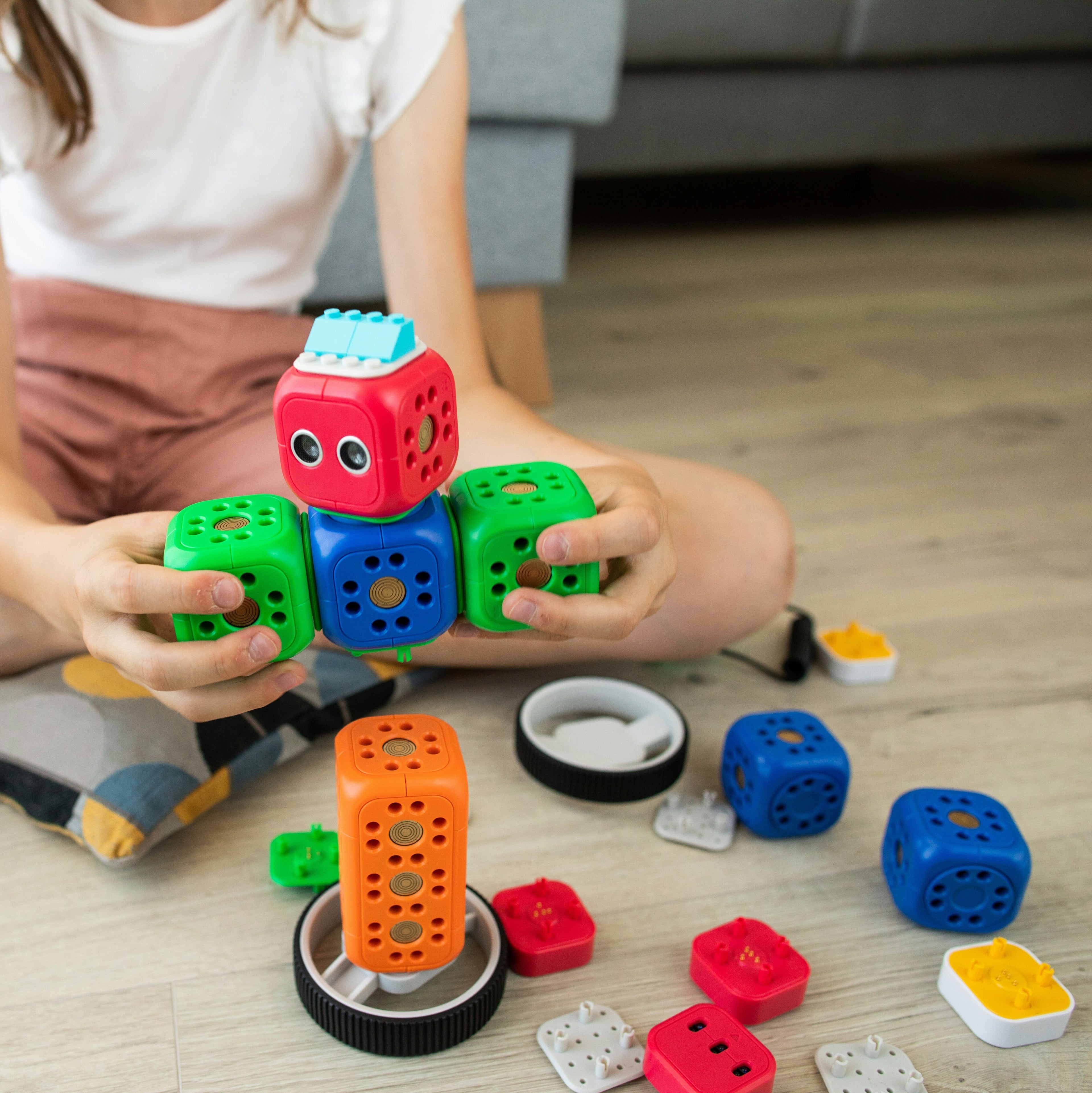 Child engaged in open-ended creative play