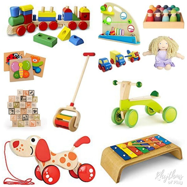 Colorful assortment of educational toys and plush animals from Kiddocastle