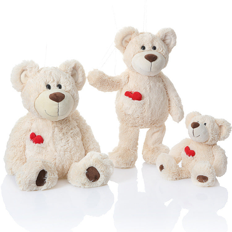 Love Heart Teddy Bear Plush, close-up of heart detail