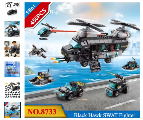 Warship Building Blocks Set