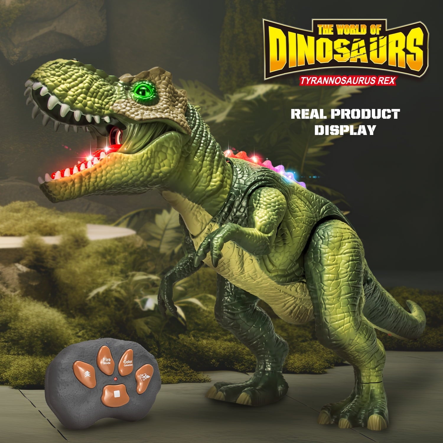 Lvelia Robot Dinosaur Toy – Remote Control Walking & Dancing T-Rex with Lights & Sounds