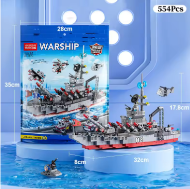 Warship Building Blocks Set