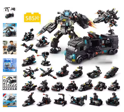 Warship Building Blocks Set
