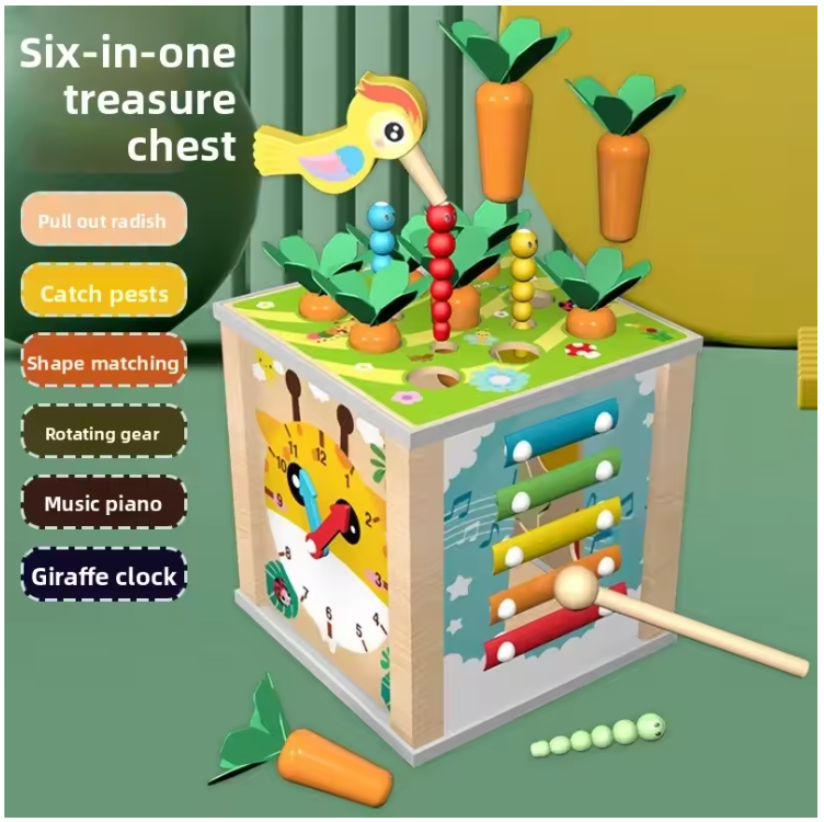 Montessori Wooden Multifunctional Activity Cube