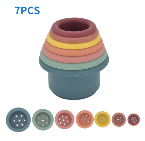 Silicone Stacking Cups – Montessori Sensory Learning Toy