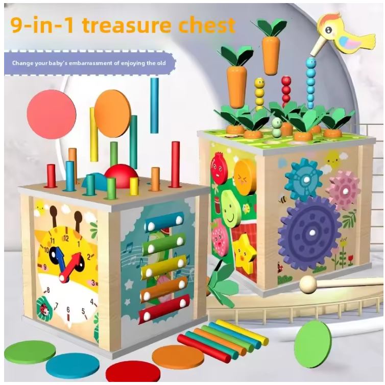 Montessori Wooden Multifunctional Activity Cube