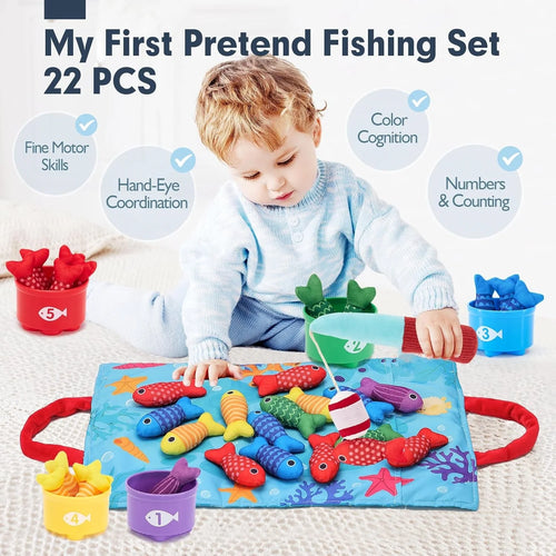 Montessori Cloth Fishing and Stacking Game
