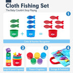 Montessori Cloth Fishing and Stacking Game