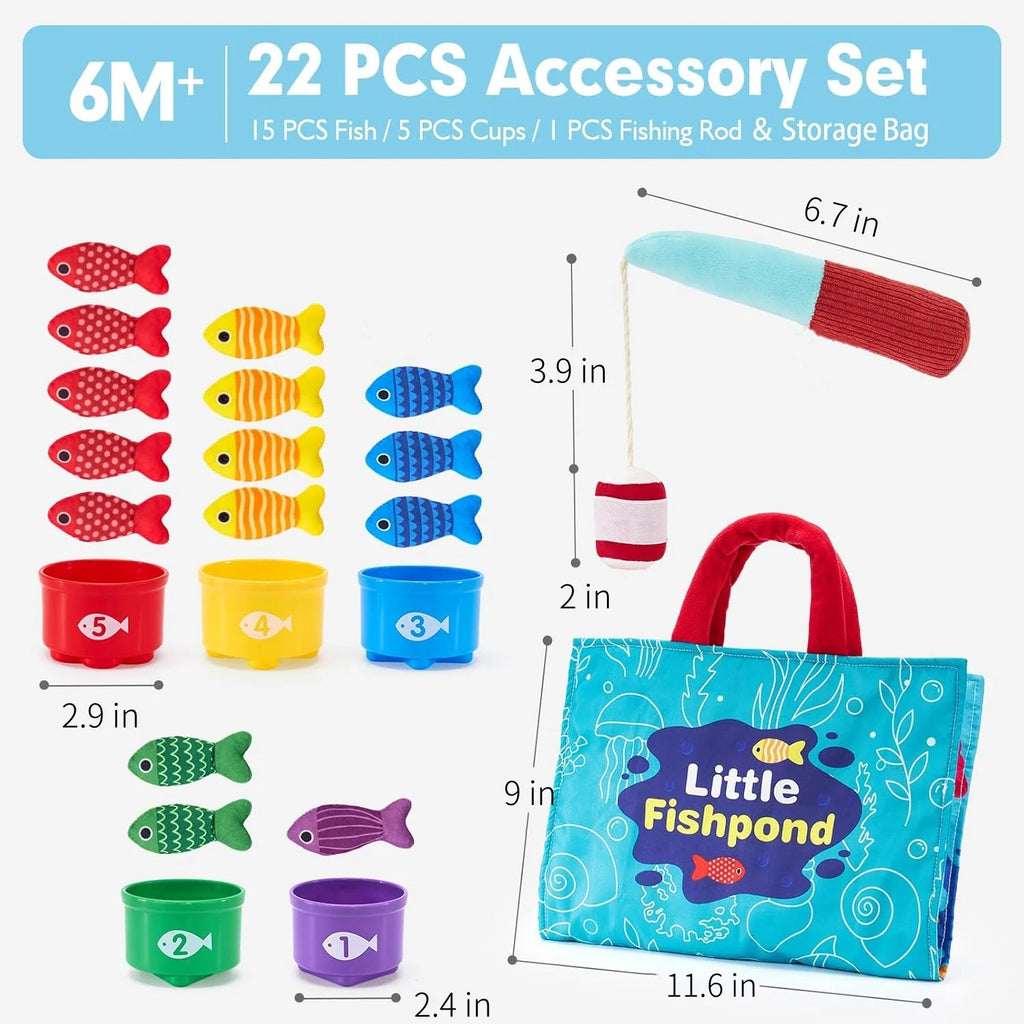 Montessori Cloth Fishing and Stacking Game
