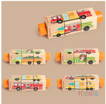 3D Wooden Jigsaw Rotating Puzzle Blocks