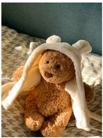 Shy Bonnie Rabbit Plush Doll with Birthday Cake