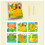 Montessori 6-in-1 Wooden Cube Puzzle Blocks