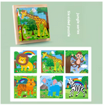 Montessori 6-in-1 Wooden Cube Puzzle Blocks
