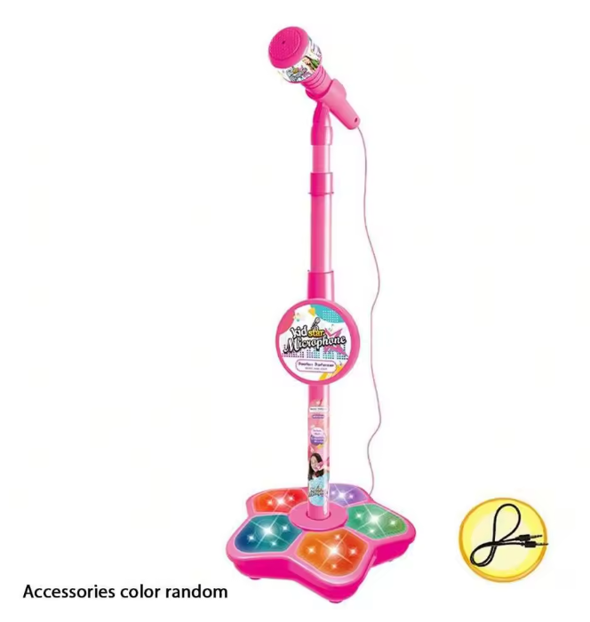 Kids Karaoke Microphone Stand with LED Lights