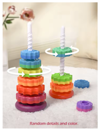 UiTeZool Spinning Stacker – Colorful Montessori Toy