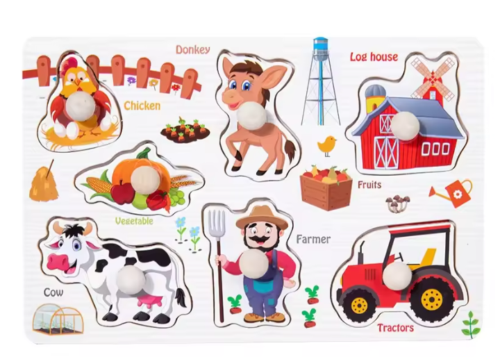 Montessori Wooden Puzzle Board for Toddlers