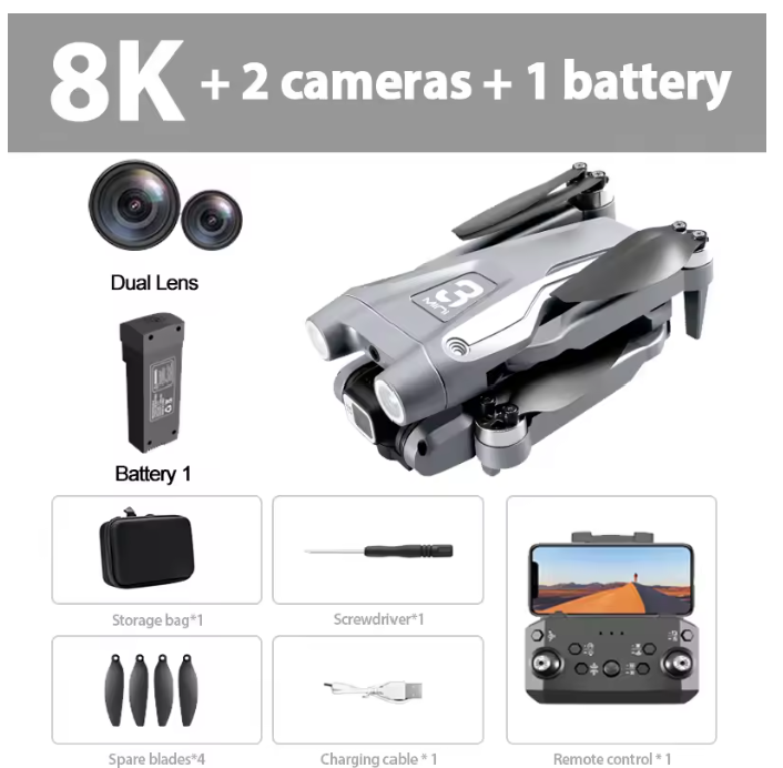 Z908 Pro / MAX 8K Drone – 4K/6K/8K WiFi FPV Quadcopter with Optical Flow & 3-Sided Obstacle Avoidance