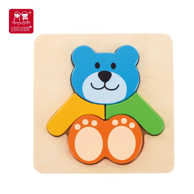 Wooden Multi-Animal Shaped Jigsaw Puzzle, photo 4