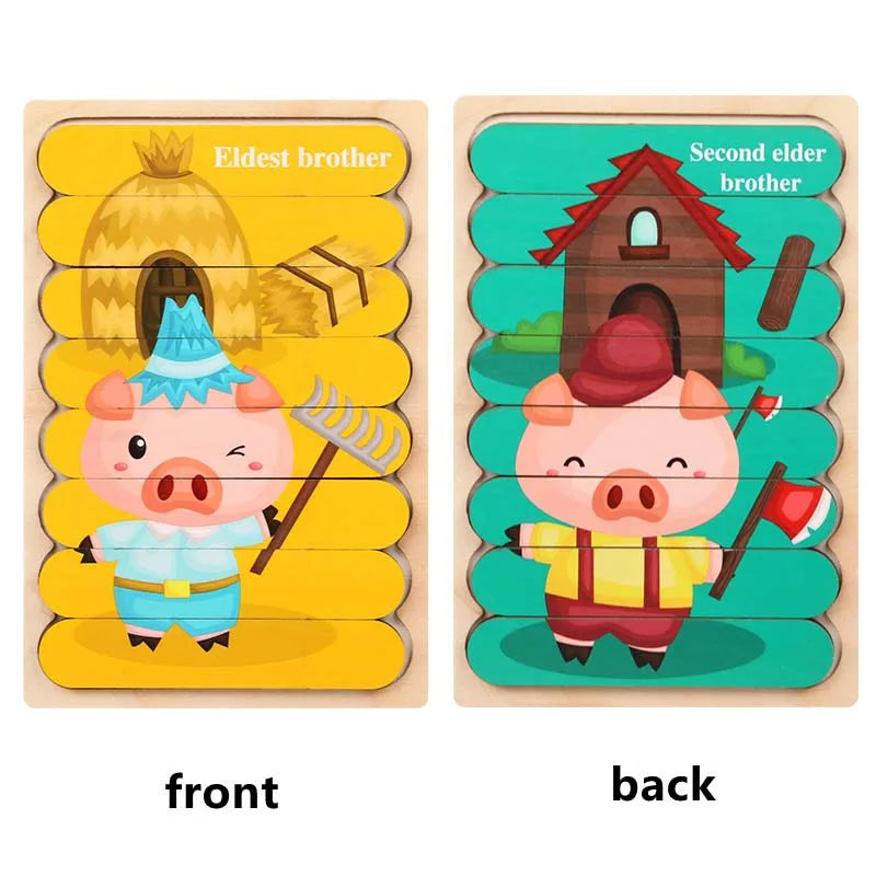 Wooden Two-Sided Strip Puzzle