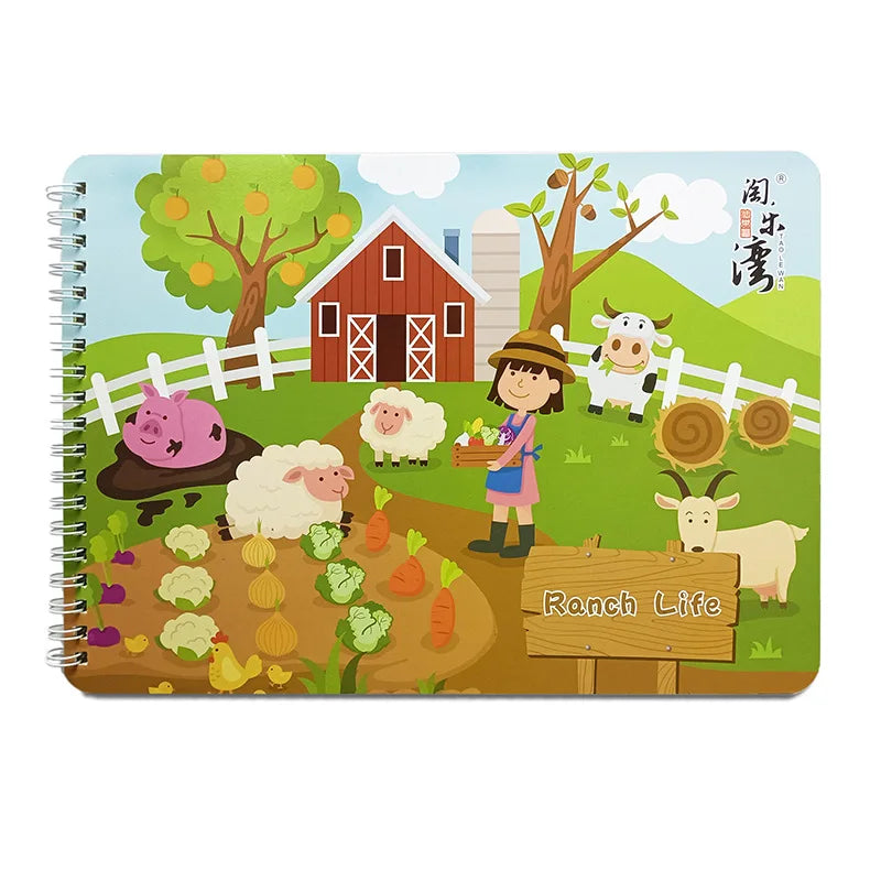 Montessori Quiet Busy Book Sticker & Matching Board