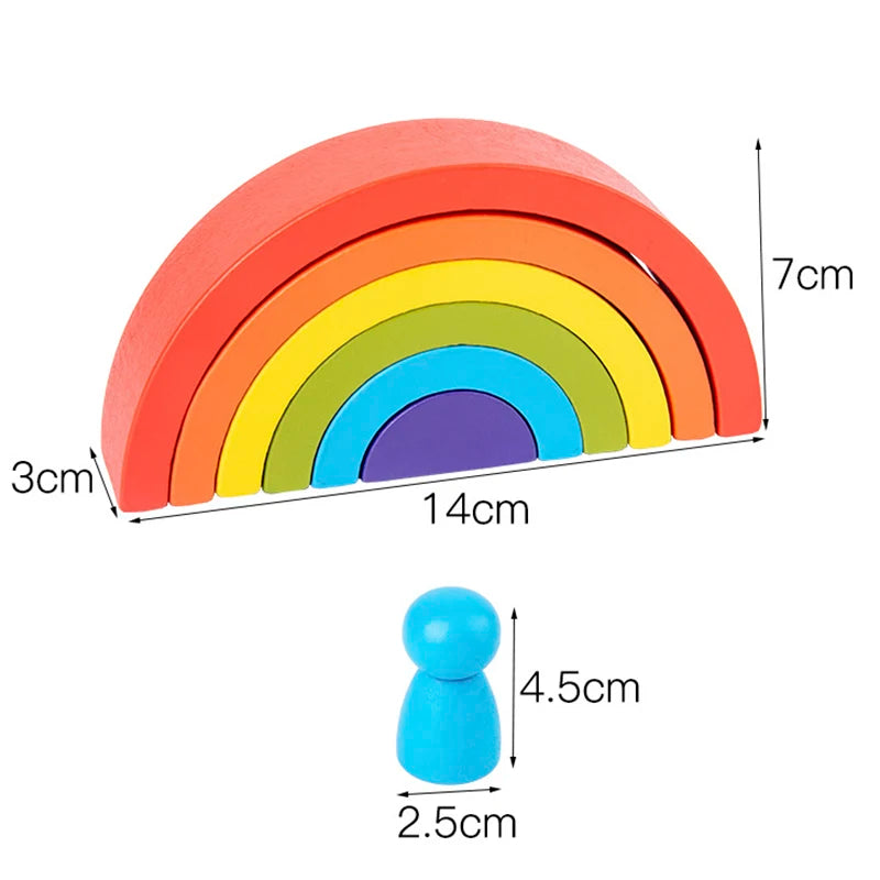 Rainbow Arch Montessori Wooden Building Blocks