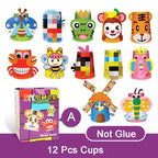 3D Paper Cup Animal Craft Kit (12 Cups)