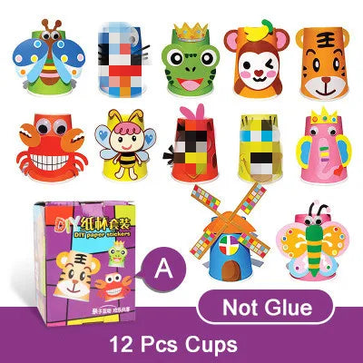 3D Paper Cup Animal Craft Kit (12 Cups)