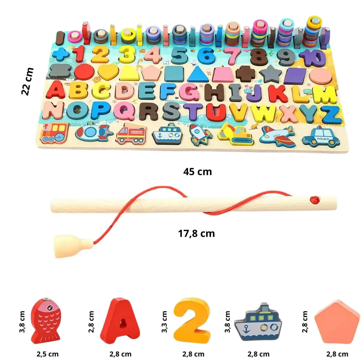 7-in-1 Wooden Transportation Busy Board, photo 3