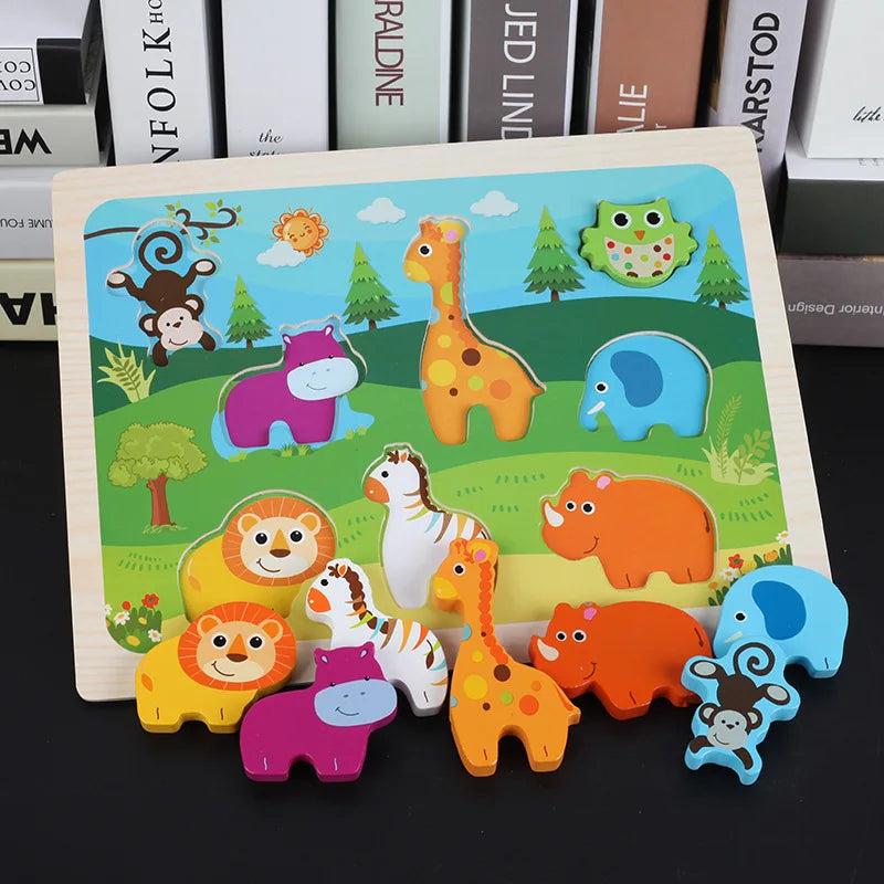 Wooden Cartoon Animals 3D Jigsaw Puzzle, photo 2