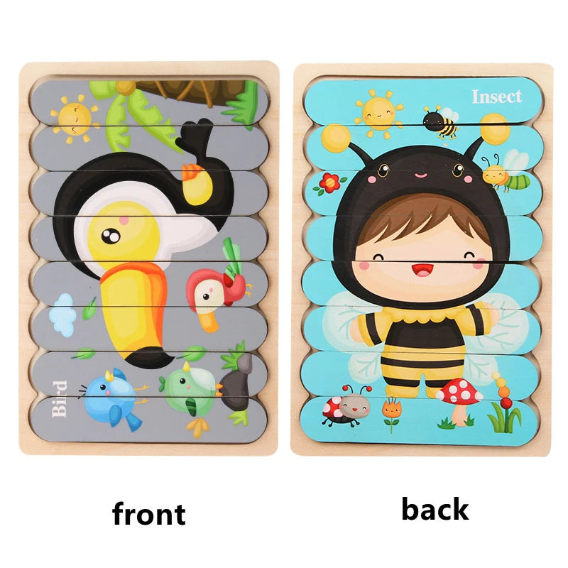 Wooden Two-Sided Strip Puzzle