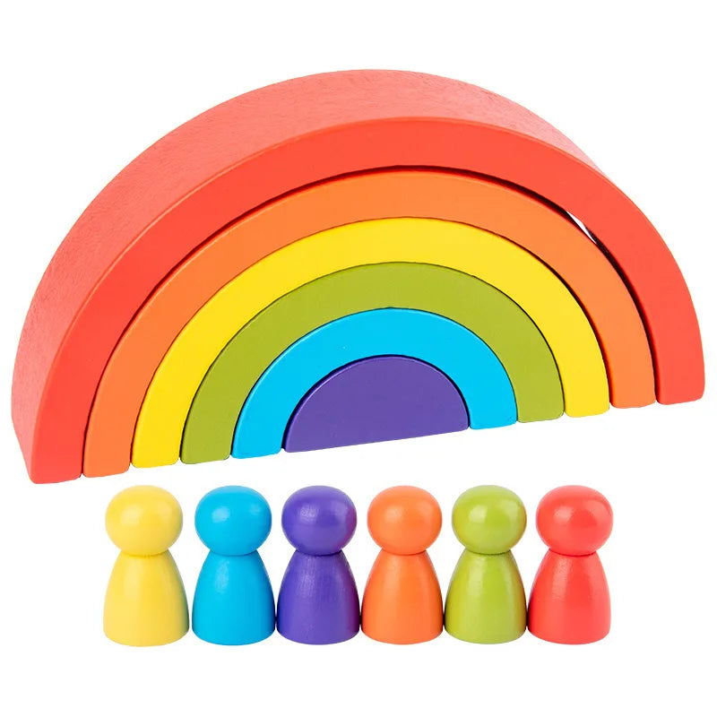 Rainbow Arch Montessori Wooden Building Blocks