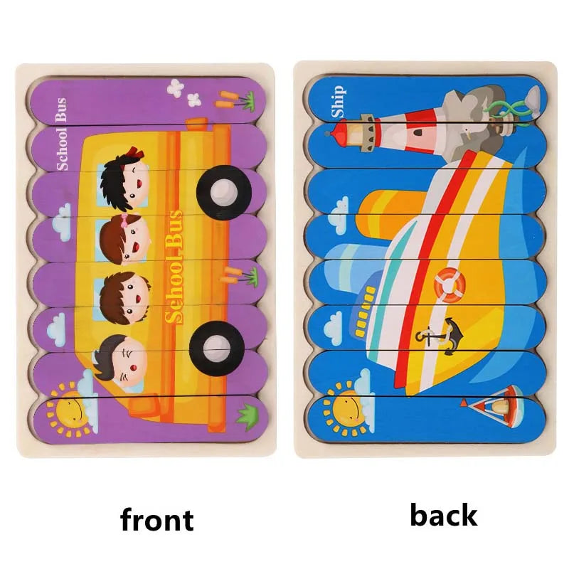 Wooden Two-Sided Strip Puzzle