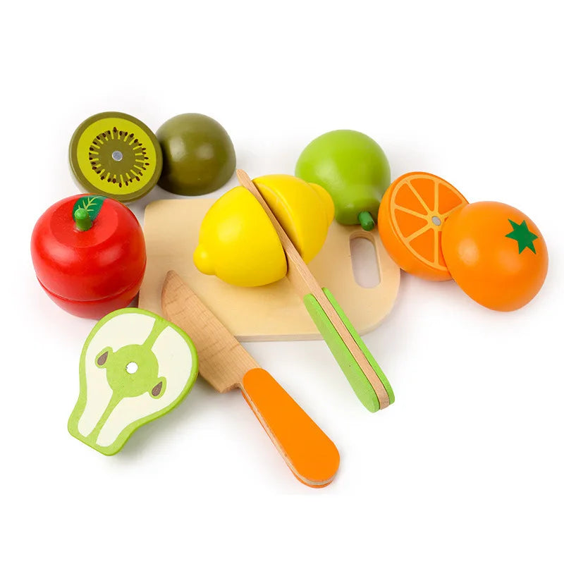 Wooden Cutting Fruit & Vegetable Playset