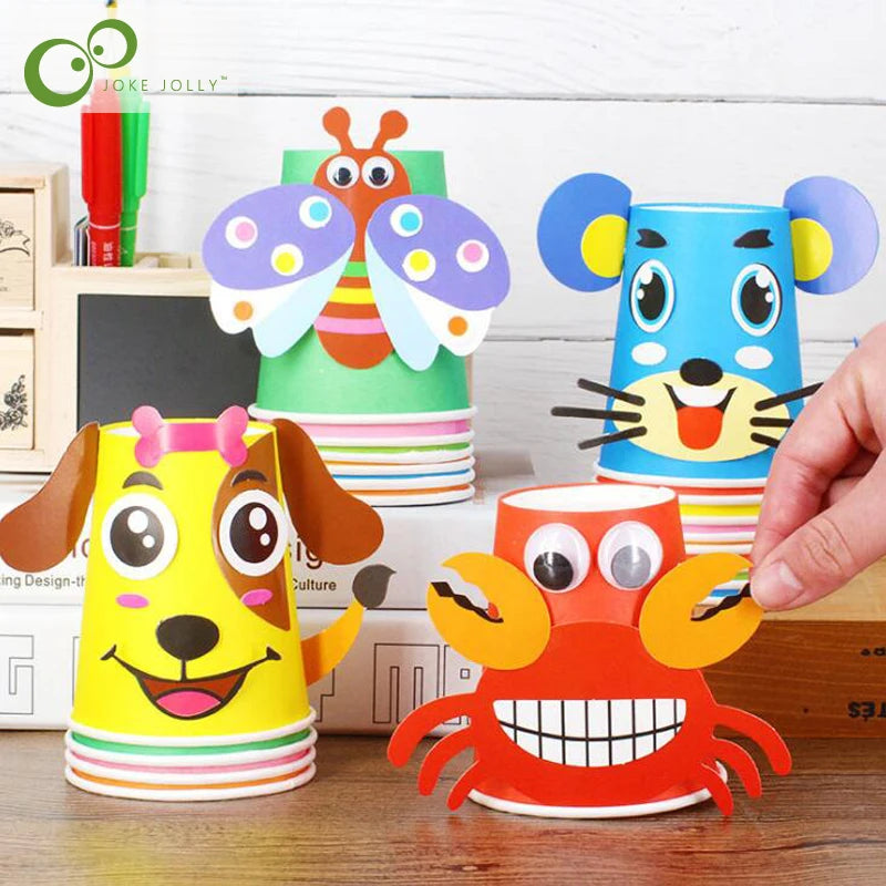 3D Paper Cup Animal Craft Kit (12 Cups)