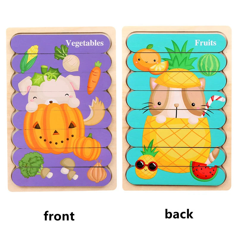 Wooden Two-Sided Strip Puzzle