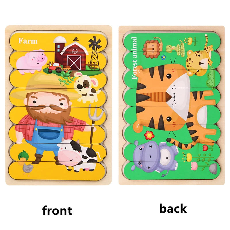 Wooden Two-Sided Strip Puzzle