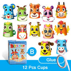 3D Paper Cup Animal Craft Kit (12 Cups)
