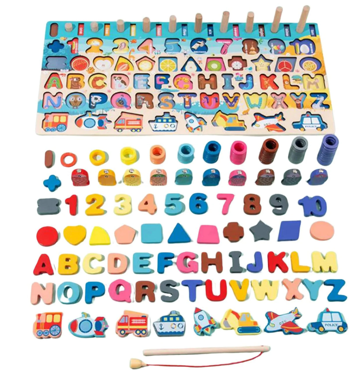 7-in-1 Wooden Transportation Busy Board, photo 2