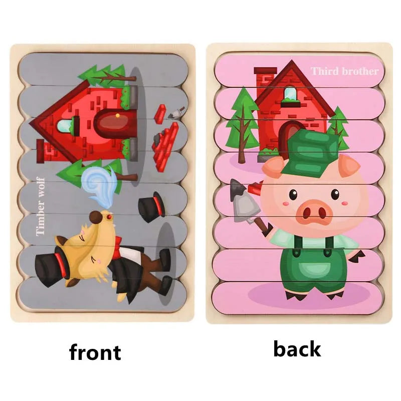 Wooden Two-Sided Strip Puzzle