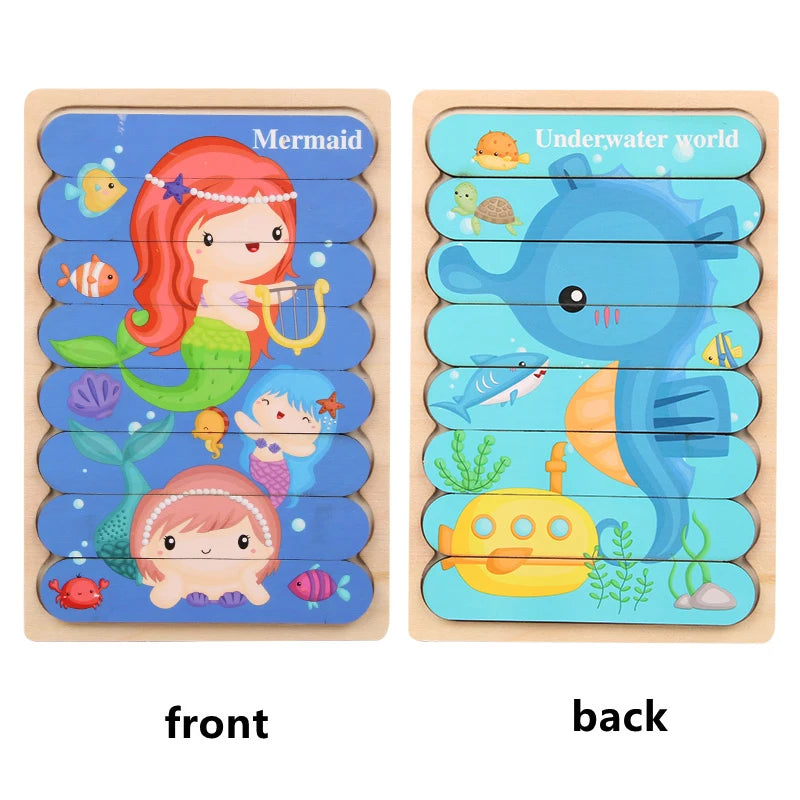 Wooden Two-Sided Strip Puzzle