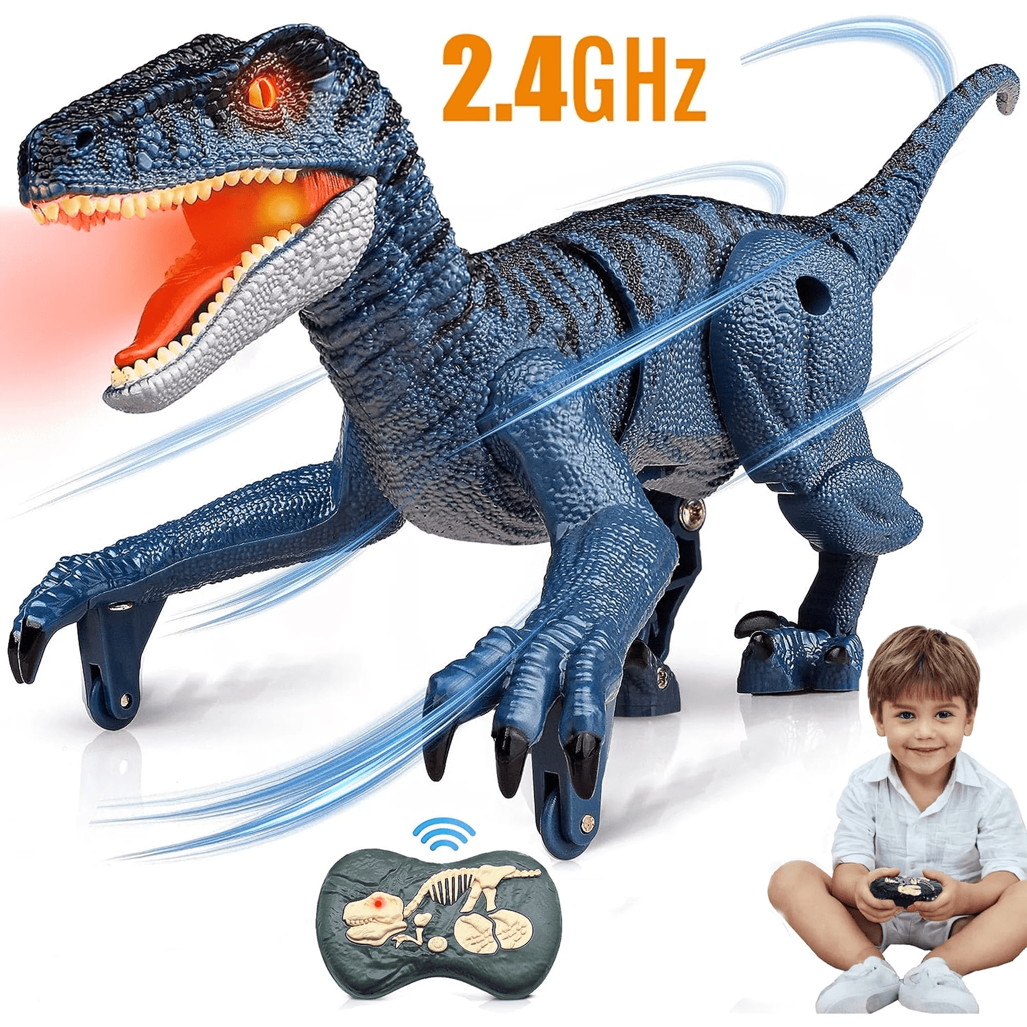 Lvelia Robot Dinosaur Toy – Remote Control Walking & Dancing T-Rex with Lights & Sounds