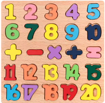 Wooden Alphabet & Number Puzzle Board
