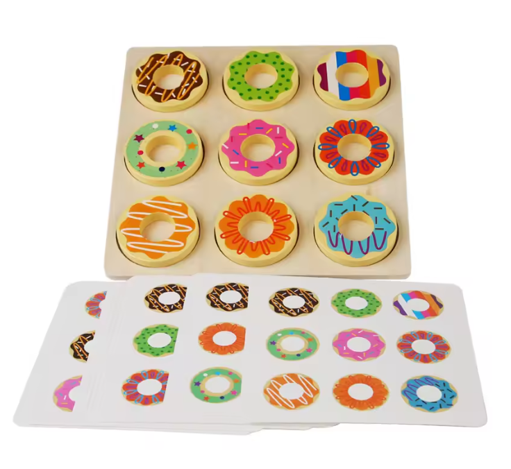 Montessori Wooden Doughnut Color Sorting Toy