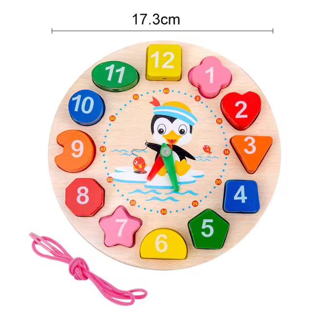 Montessori Wooden Sorting & Stacking Toy – Color and Shape Learning Board