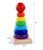 Montessori Wooden Sorting & Stacking Toy – Color and Shape Learning Board