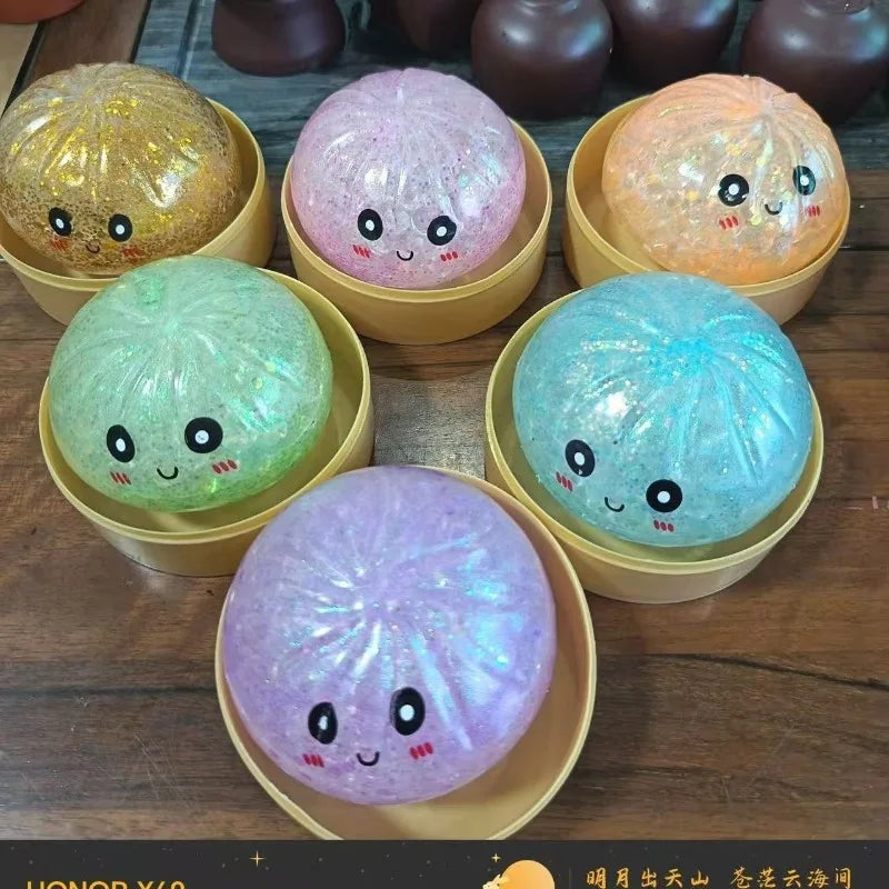 BunBuddies™ Slow-Rise Squishy Stress Relief Toy with Steamer Basket