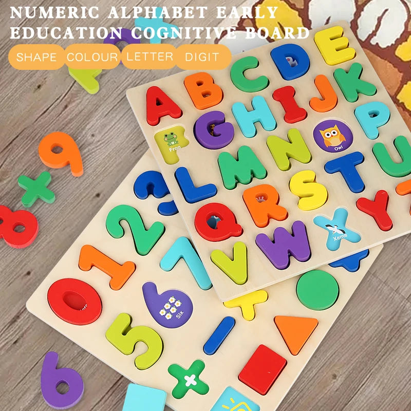 Wooden Alphanumeric Cognitive Puzzle Board