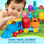 SmartTracks™ Farm Animal Train Set – Montessori Matching & Sorting Learning Toy